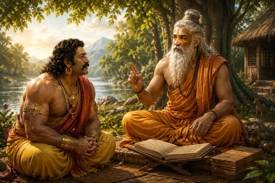 Bhima receiving Nirjala Ekadashi guidance