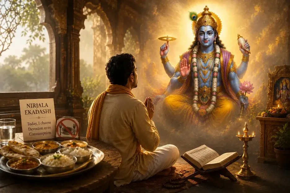 Devotee seeking God through Nirjala Ekadashi