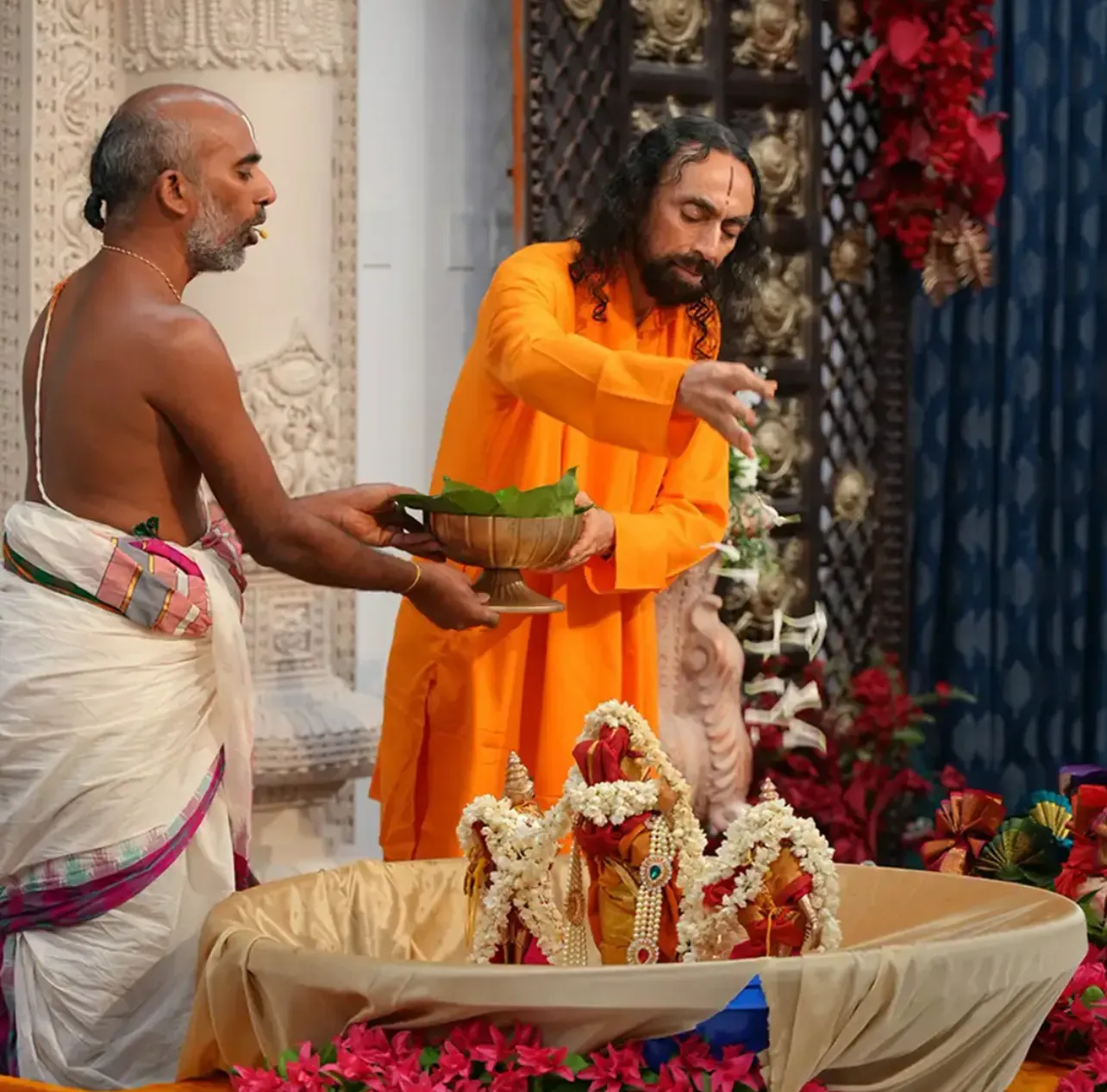 The spiritual depth of Day 2 continued through the sacred Adhivasa rituals