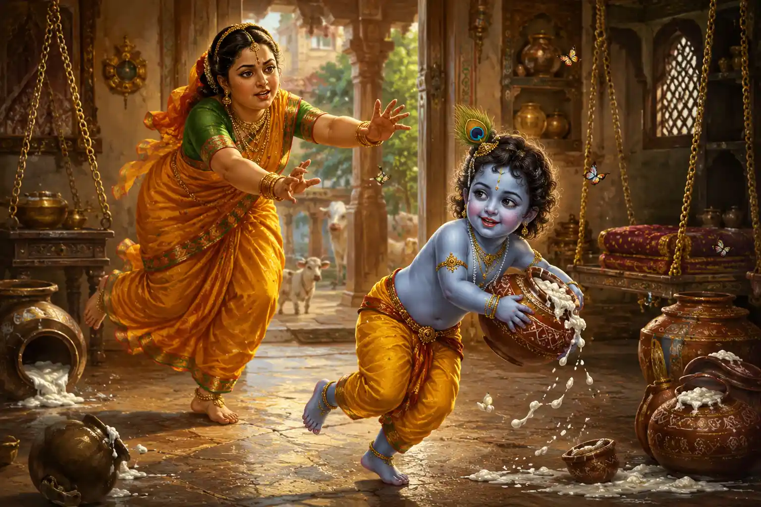 Mother Yashoda in a divine butter chase