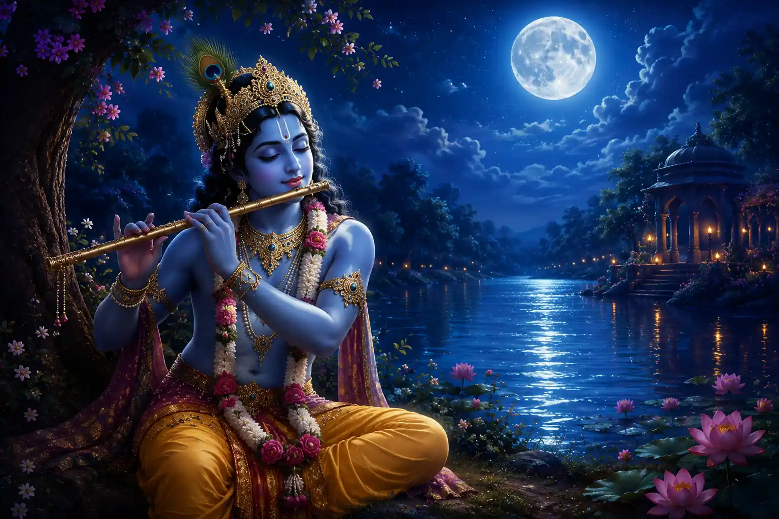 Shree Krishna calls His devotees on the sacred night of Sharad Purnima