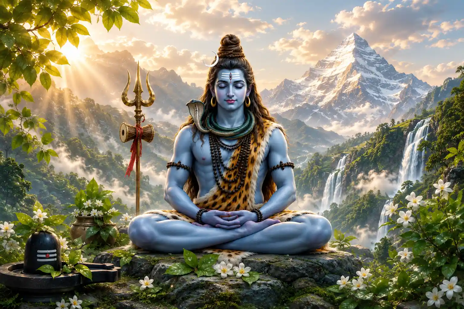 Lord Shiva in a meditative pose