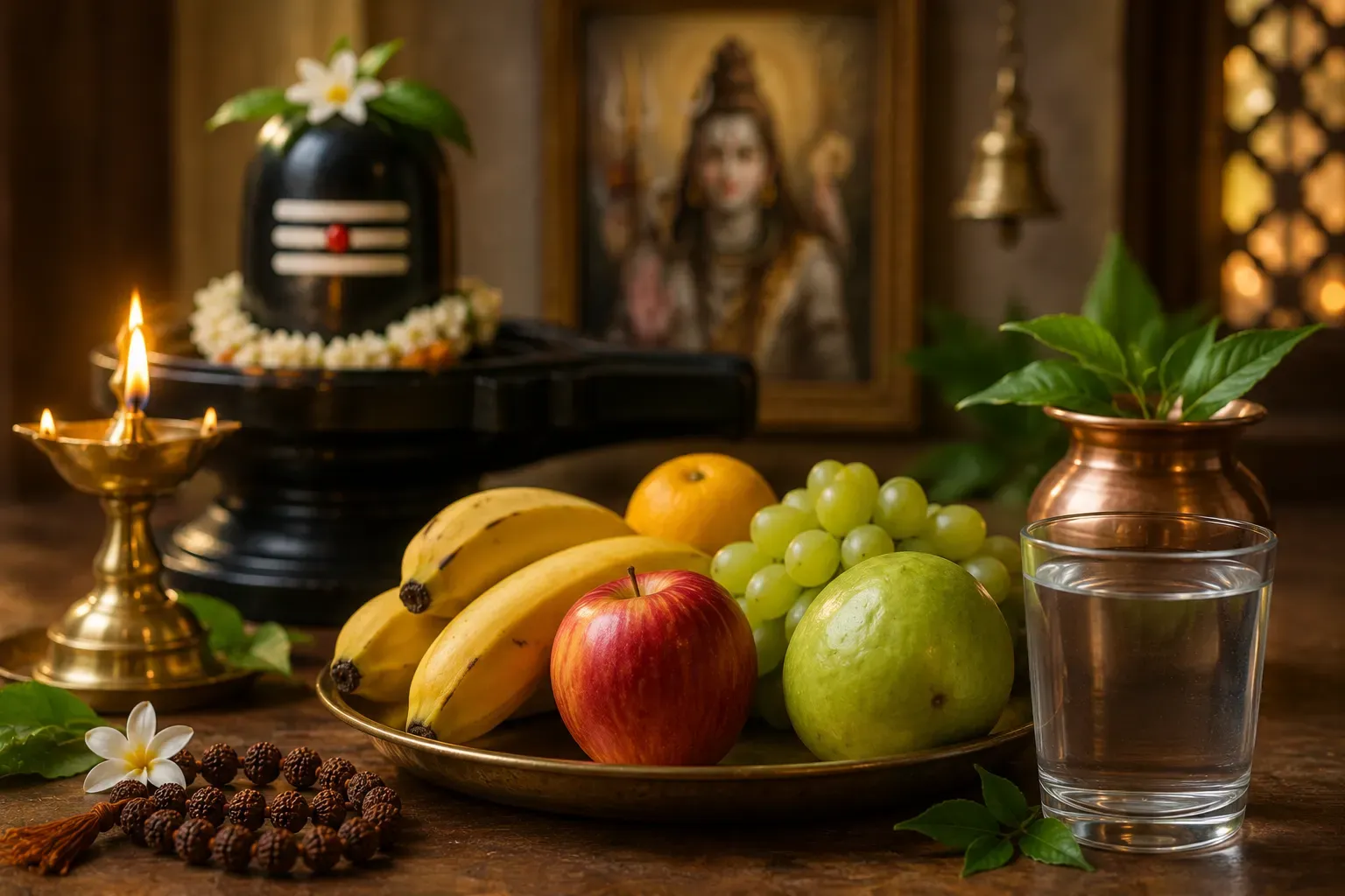 Fruit and water for Somwar Vrat