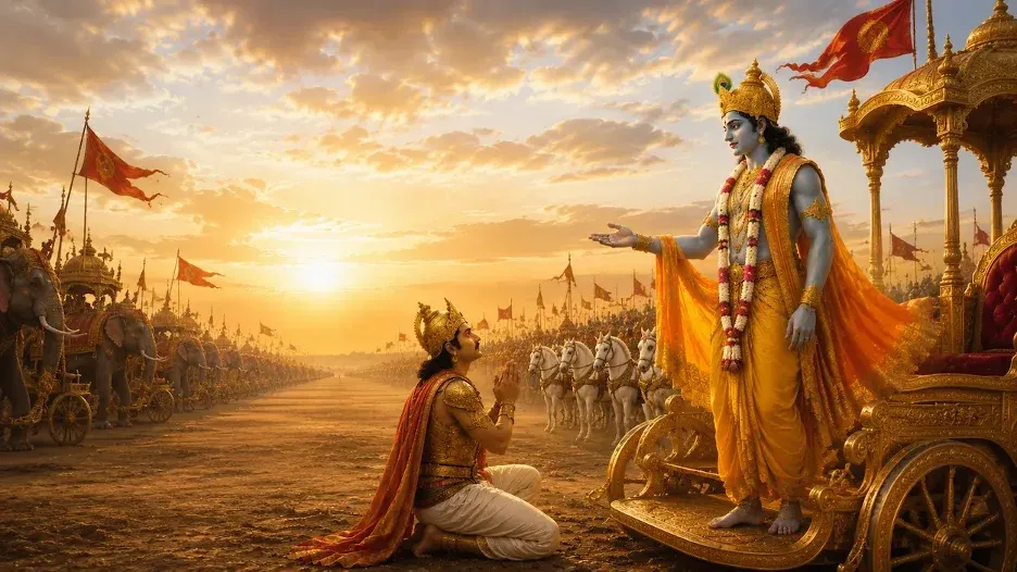 The battlefield became a classroom, the chariot became a place of divine revelation, and the conversation between the Lord and His devotee became the immortal Bhagavad Gita
