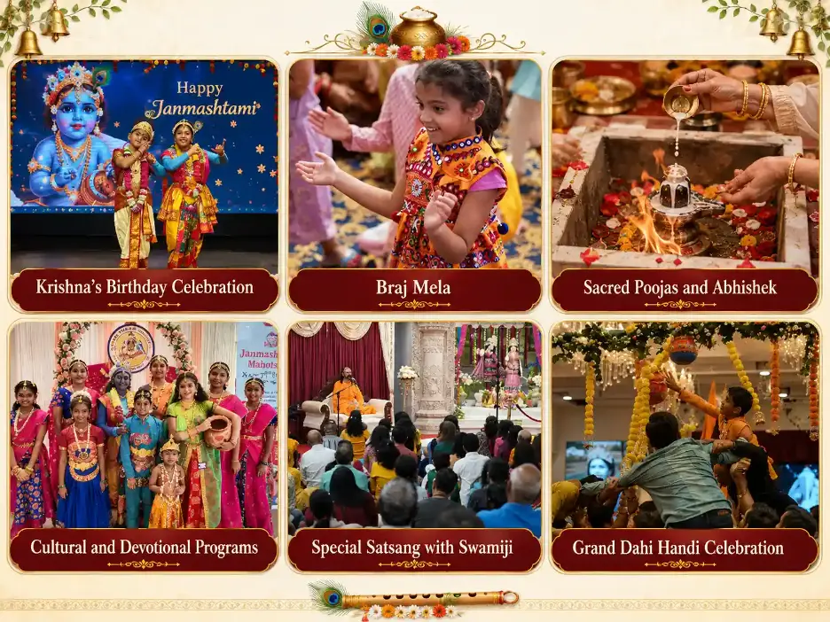 Highlights of Janmashtami celebrations at Radha Krishna Temple of Dallas