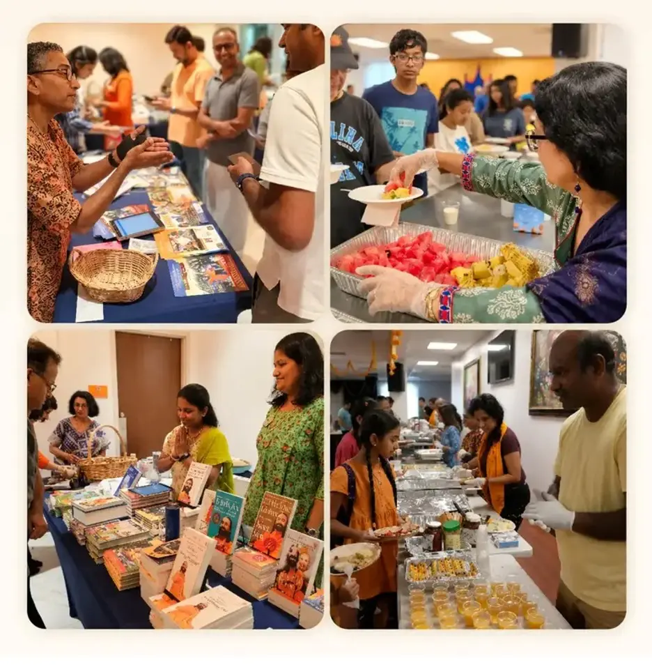 Devotees offering seva at RKT Dallas