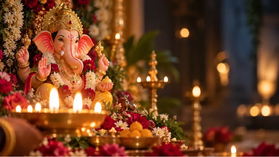 Lord Ganesh symbolizing milan and virah