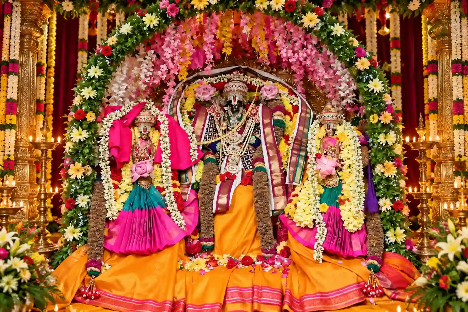 The word Kalyanotsavam combines the sense of an auspicious wedding with the joy of a sacred celebration