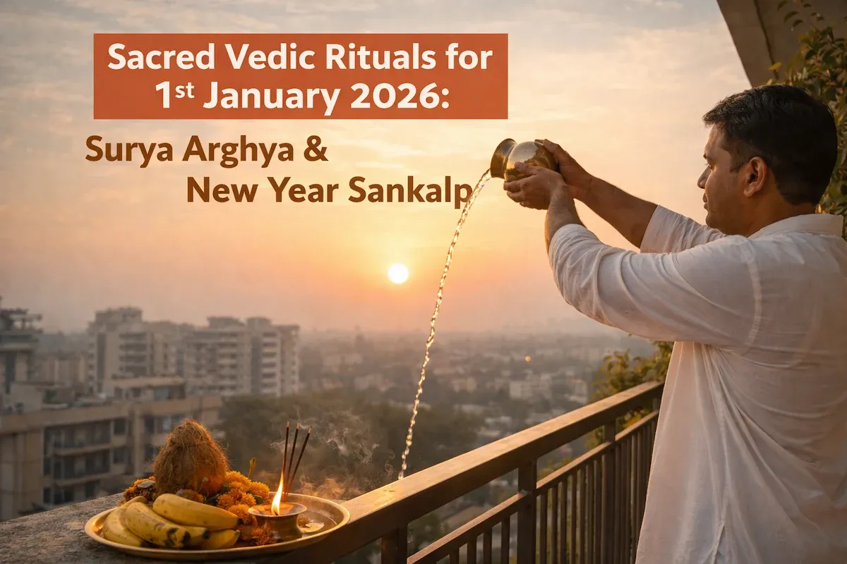 🌅 Sacred Vedic Rituals for January 2026: Surya Arghya & New Year Sankalp