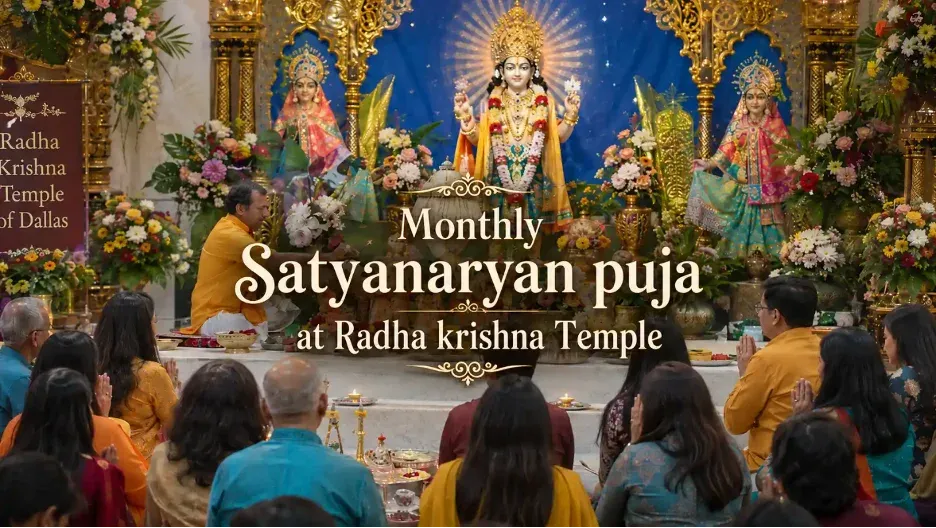 Monthly Satyanarayan Puja on Purnima at Radha Krishna Temple: Divine Blessings, Peace, and Prosperity