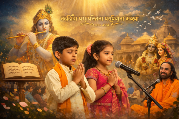 Mastering Shloka Recitation: A Devotional Guide for the Sanskriti 2026 Gita Contest at Radha Krishna Temple Dallas.