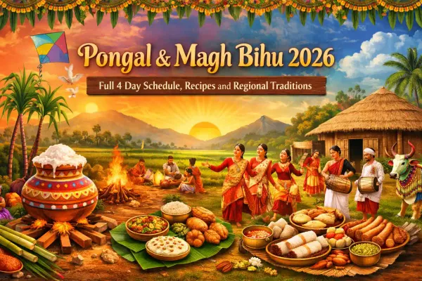 Pongal & Magh Bihu 2026: Full 4 Day Schedule, Recipes and Regional Traditions