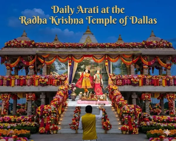Daily Aarti at the Radha Krishna Temple of Dallas
