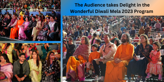 "Audience Enjoying Themselves at Diwali Mela"