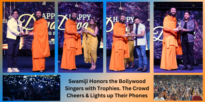 "Swami Mukundananda Honors Bollywood Artists"