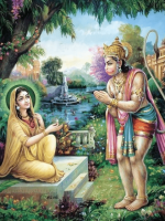 "Hanuman ji with Mother Sita"