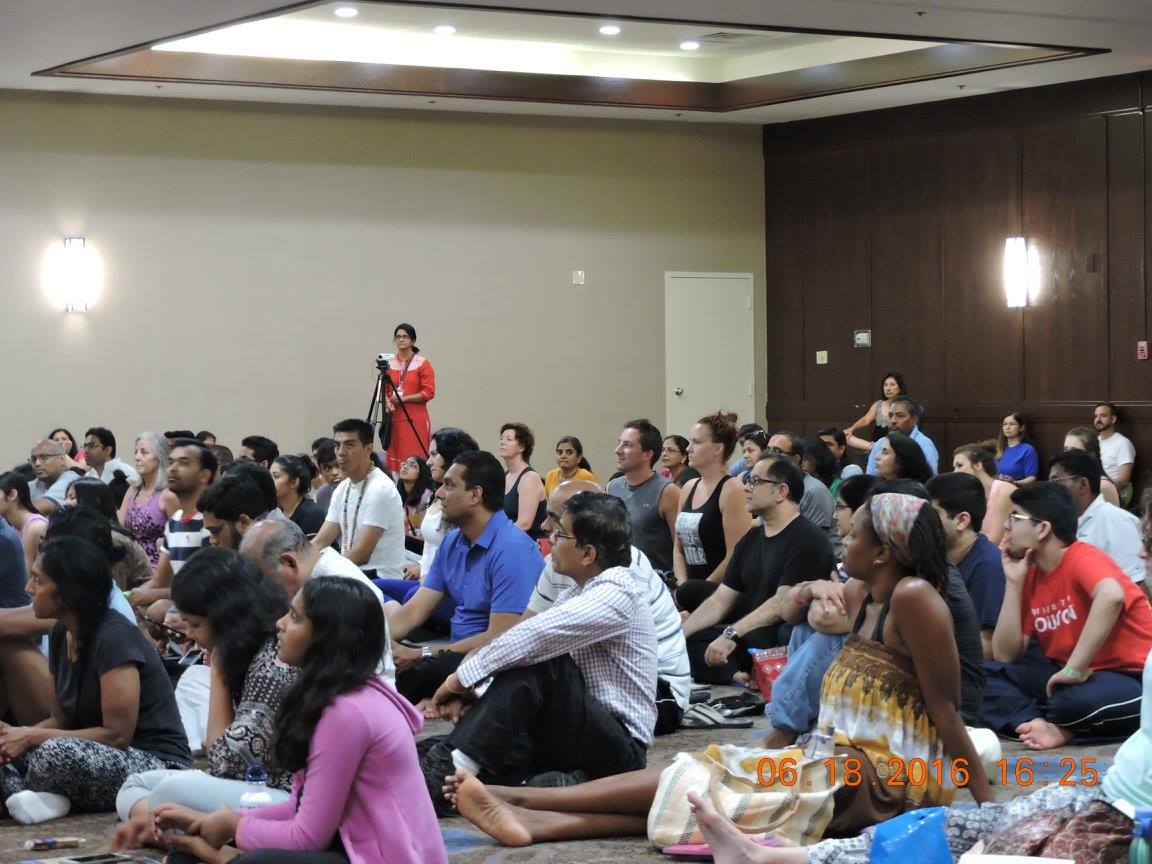 Lots of people attending the Yoga Festival