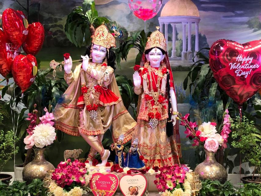 Radha Krishna love on Valentines Day in Radha Krishna Temple of Dallas