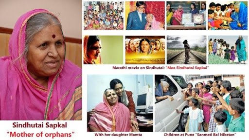 Sindhu Sapkal with Orphan children