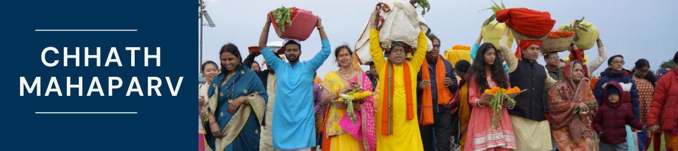 Chatth Festival celebrated by Radha Krishna Temple & Bidesia Group