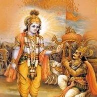 Bhagavad Gita - Lord Krishna imparting knowledge to Arjun